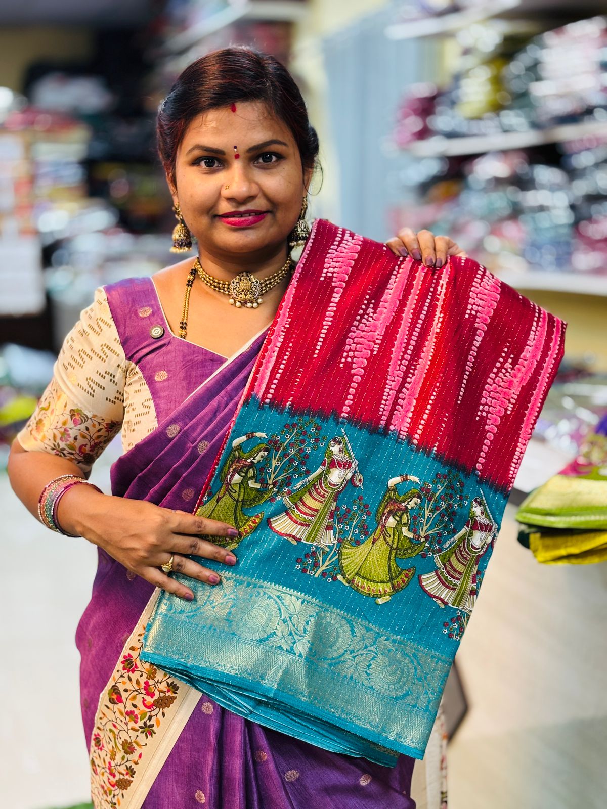 Shibbori Chiffons Sarees ( unstitched )