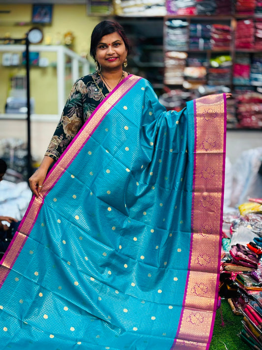 Vintage Semi Kanchi Mysore Crepe Sarees