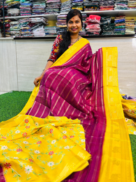 Wine Banarasi Silk