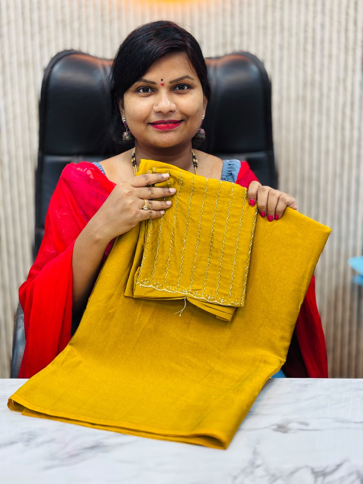 Plain Space Designer Sarees